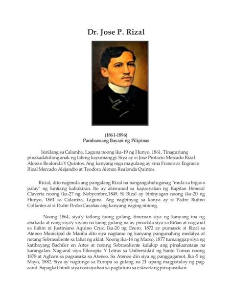 biography of jose rizal tagalog|Talambuhay ni Jose Rizal, Pambansang Bayani ng Pilipinas.